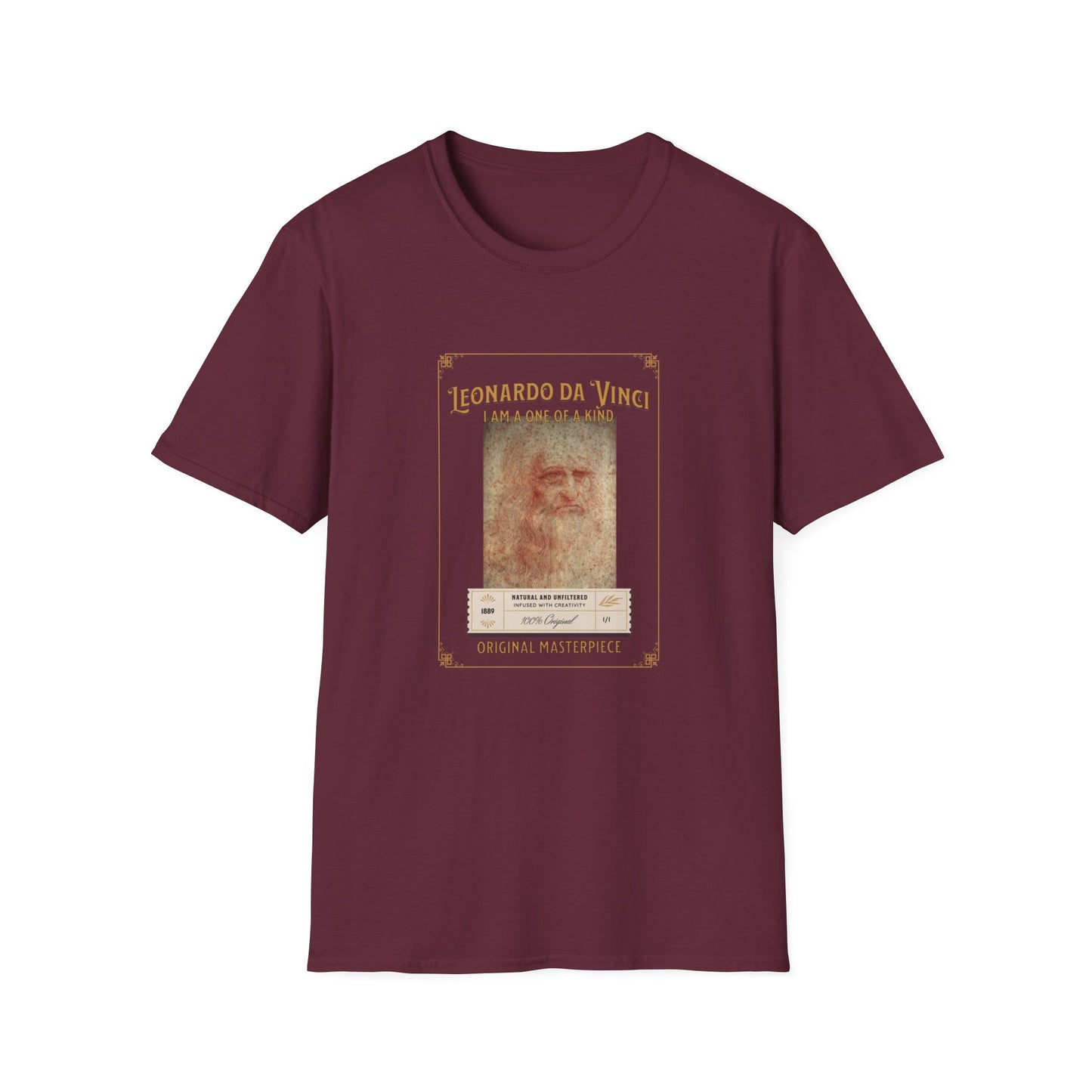 Leonardo da Vinci Vintage T Shirt | Self Portrait in Red Chalk
