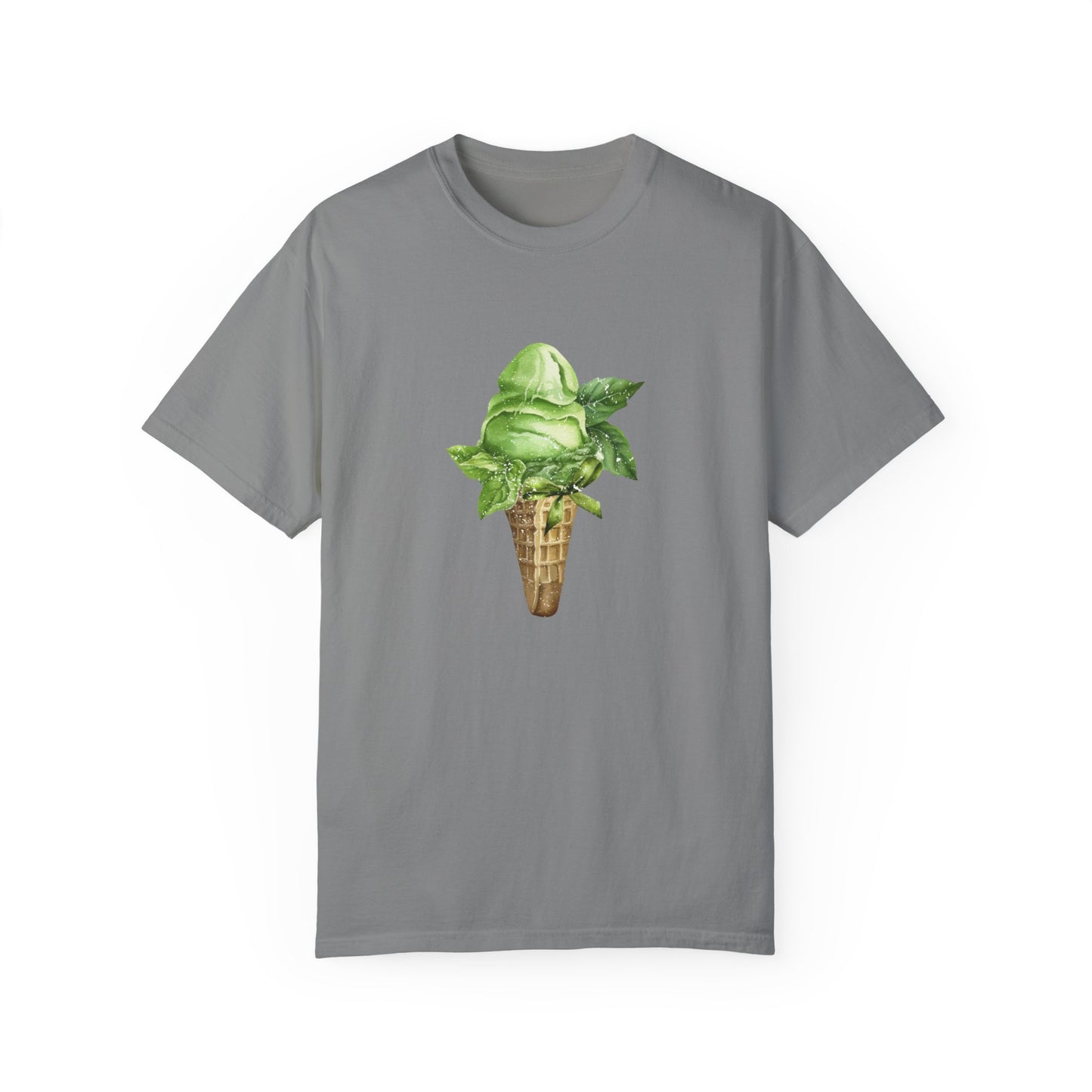 Matcha Ice Cream with Bow Summer T Shirt. Matcha Retro Graphic Shirt