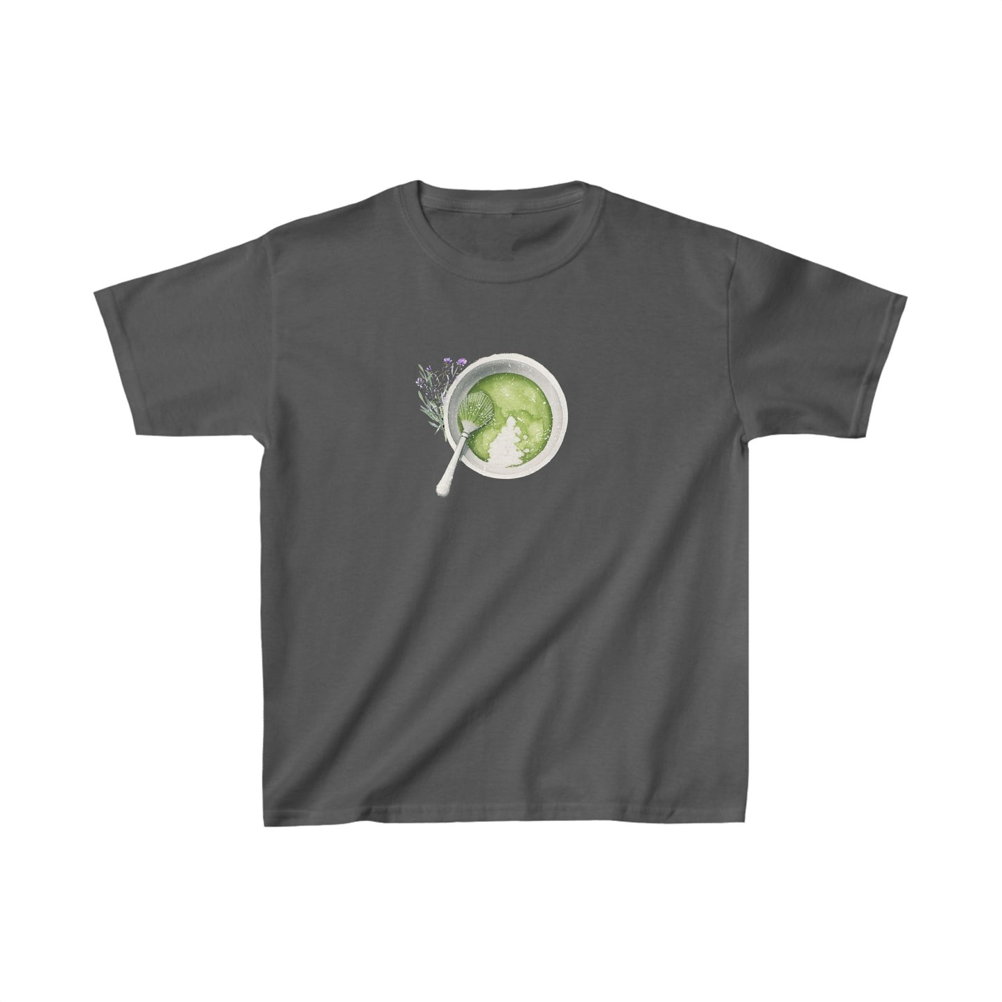 Matcha Green Tea and lavender Graphic Baby Tee. Matcha Retro Graphic T Shirt