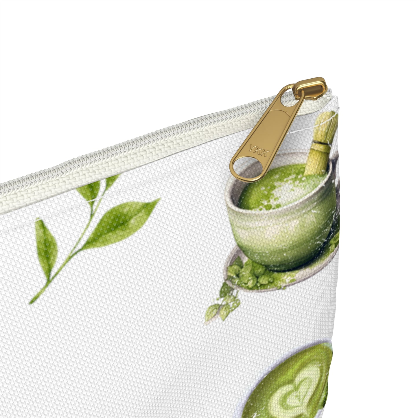 Matcha Green Tea Pattern Accessory Pouch. Make Up Bag or Travel Accessory