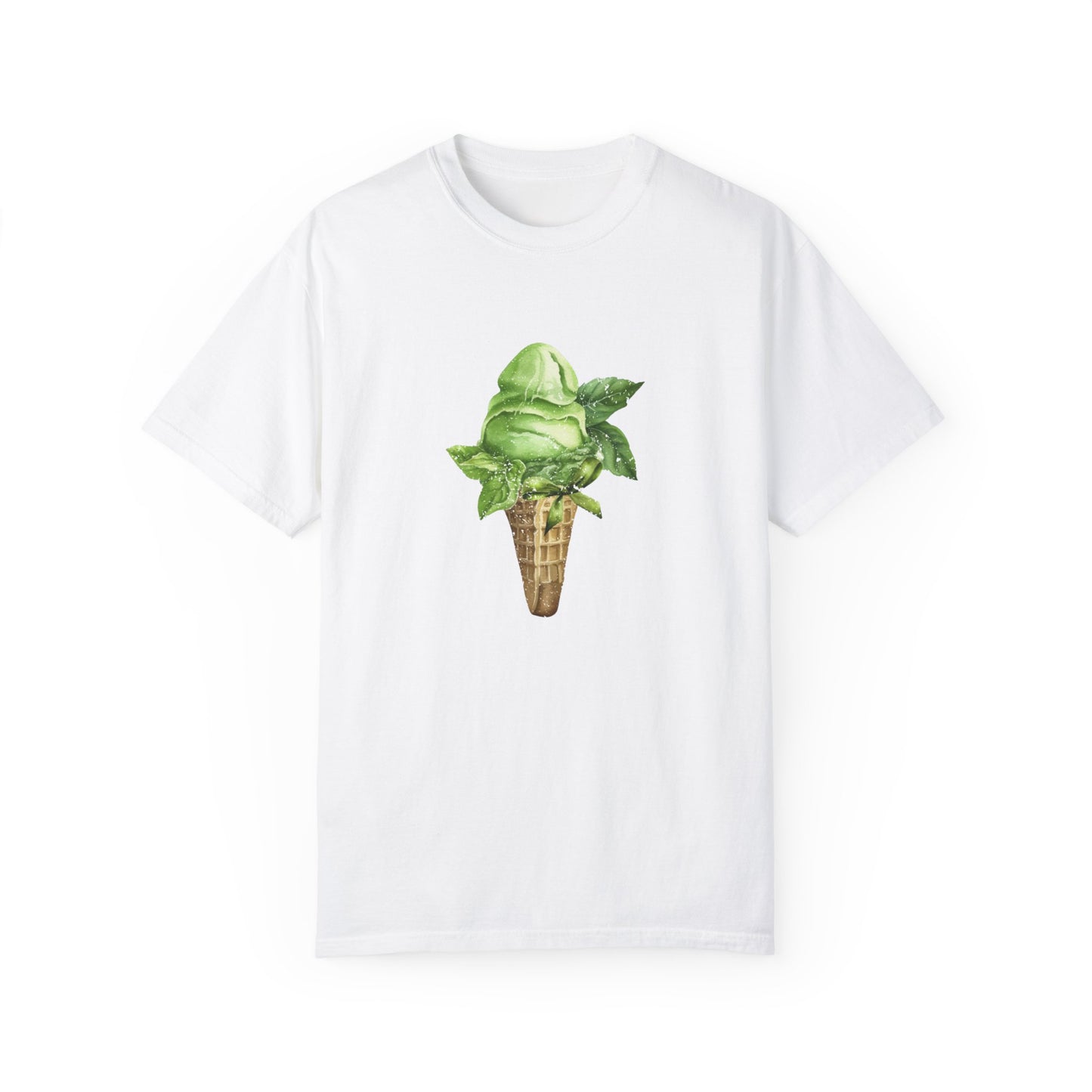 Matcha Ice Cream with Bow Summer T Shirt. Matcha Retro Graphic Shirt