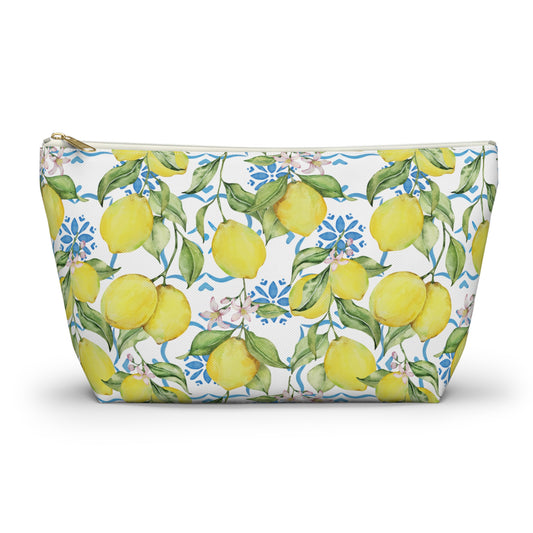 Mediterranean Lemons Accessory Pouch w T-bottom