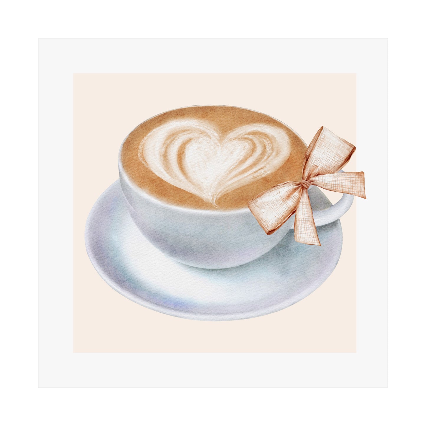 Square Coffee Wall Art | Latte 1 Poster Printed on Premium Paper