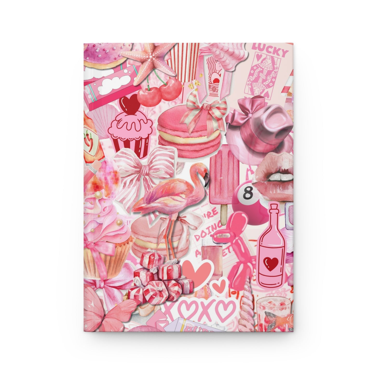 Pink Collage Hardcover Journal Lined Notebook