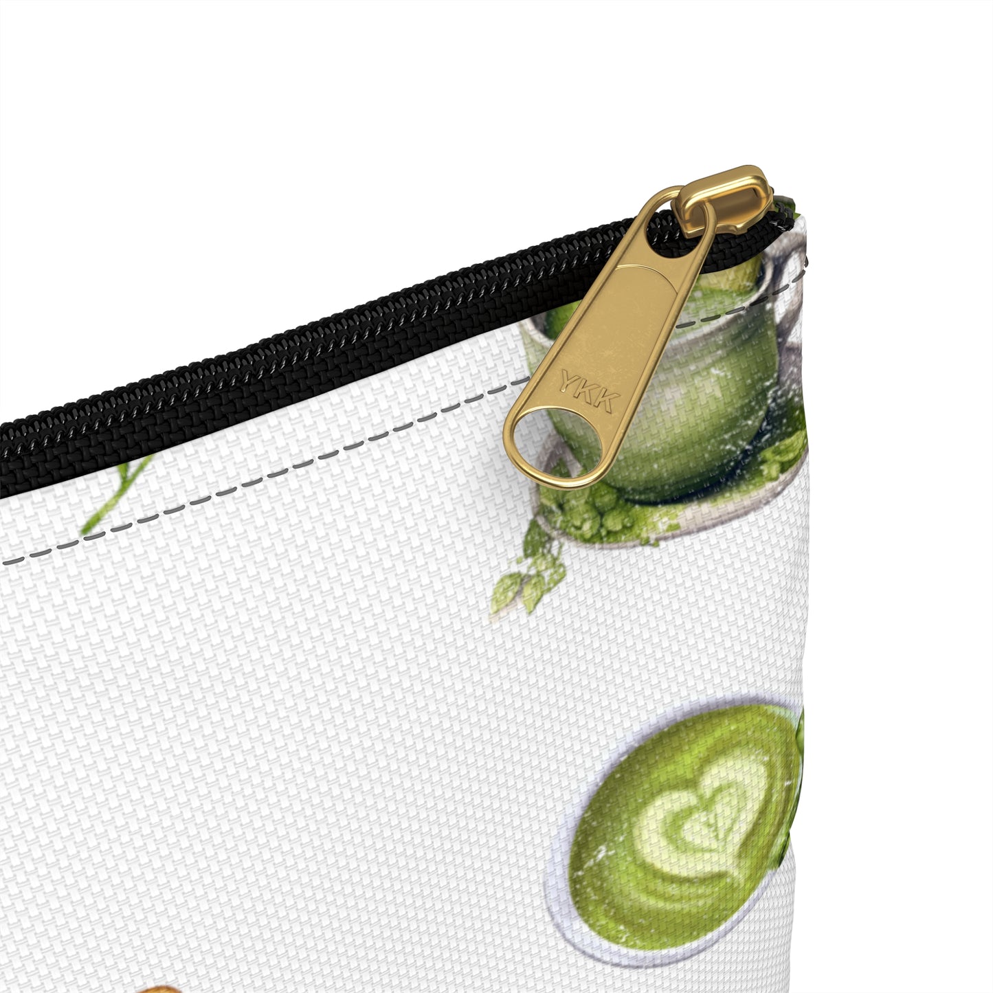 Matcha Green Tea Pattern Accessory Pouch. Make Up Bag or Travel Accessory