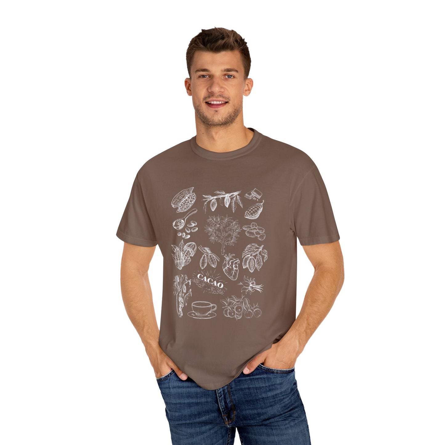 Cacao Summer T Shirt. Cacao Retro Graphic Shirt