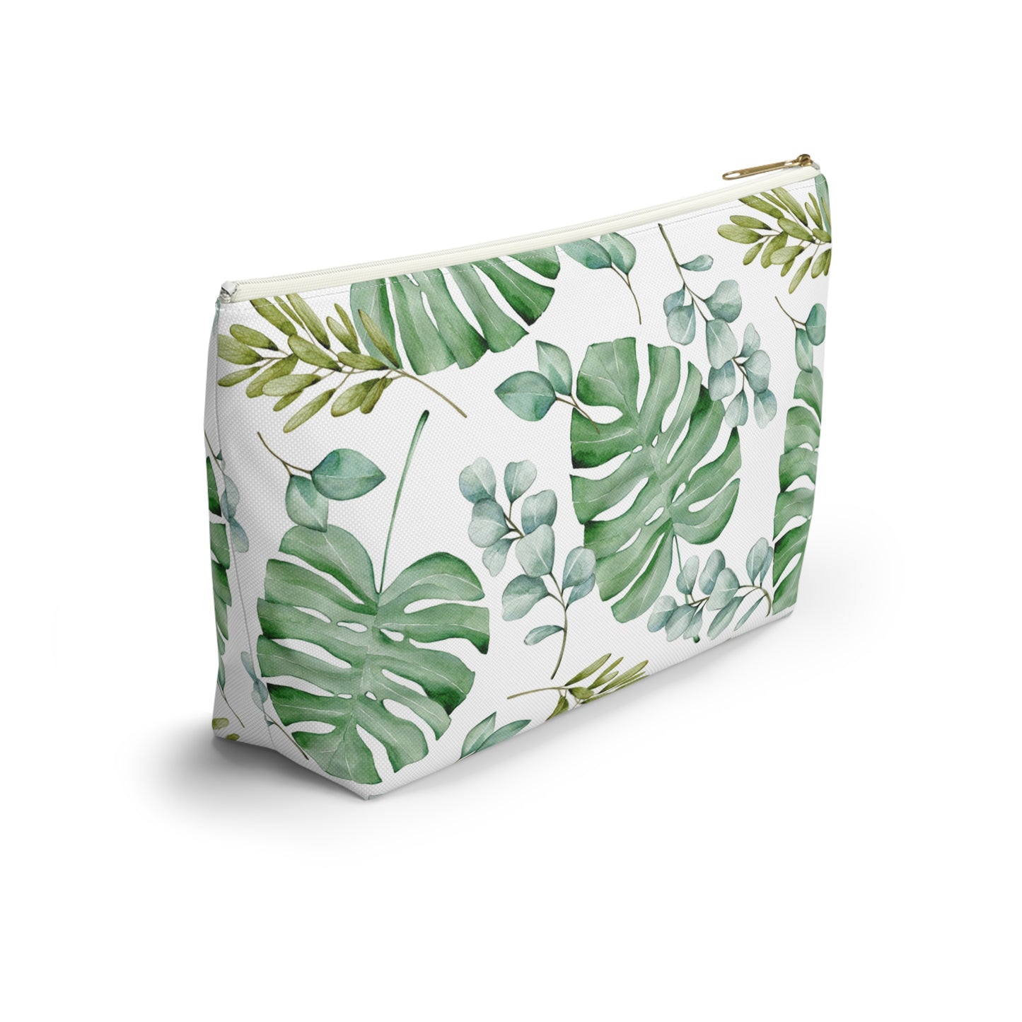 Tropical Leaves Accessory Pouch w T-bottom