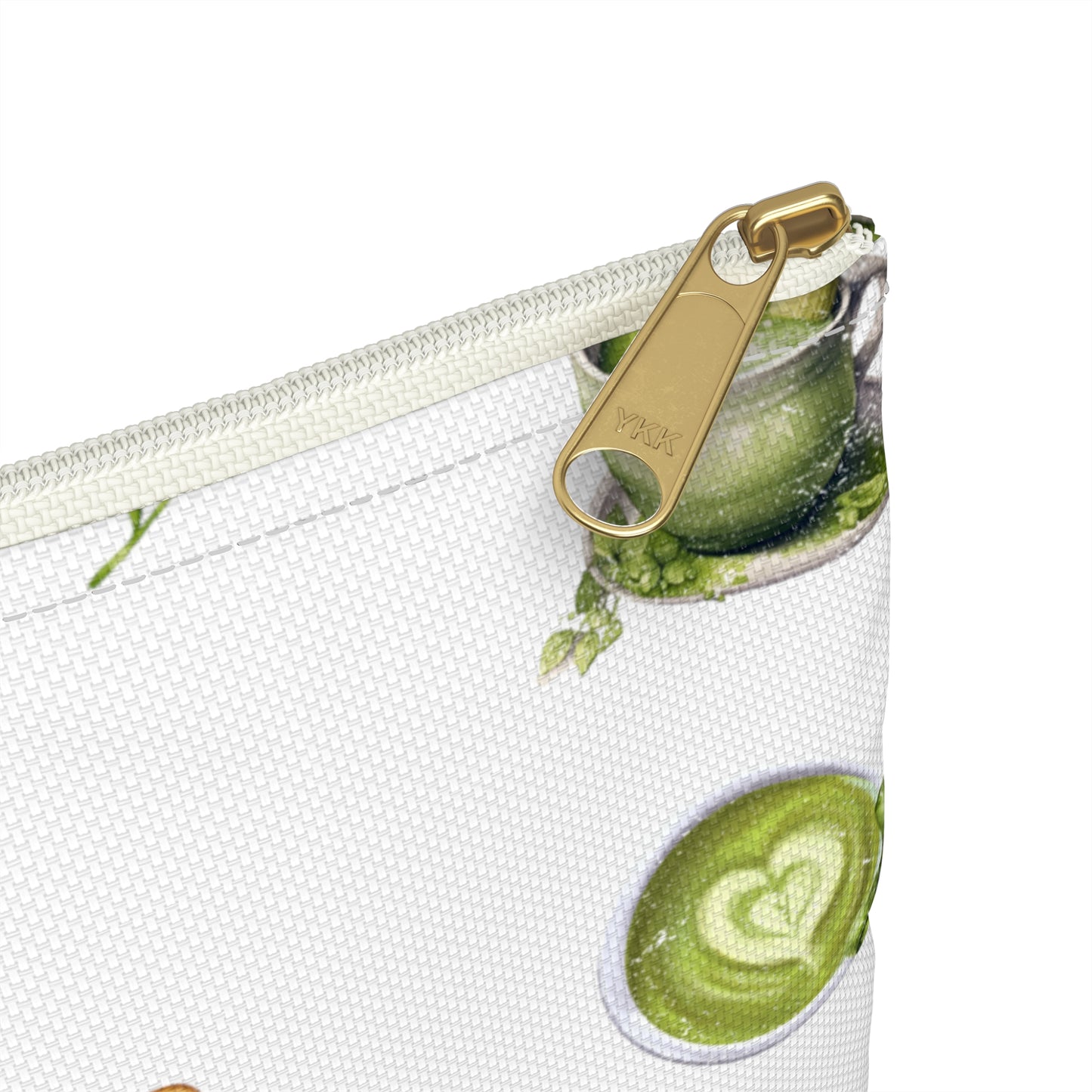 Matcha Green Tea Pattern Accessory Pouch. Make Up Bag or Travel Accessory