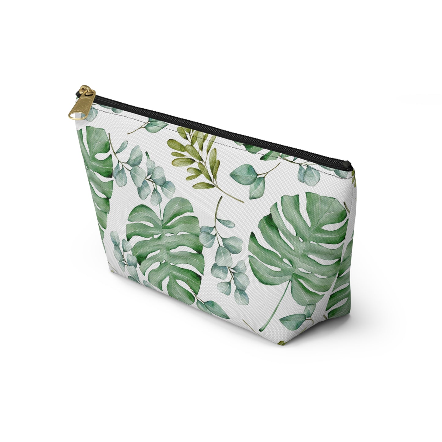 Tropical Leaves Accessory Pouch w T-bottom