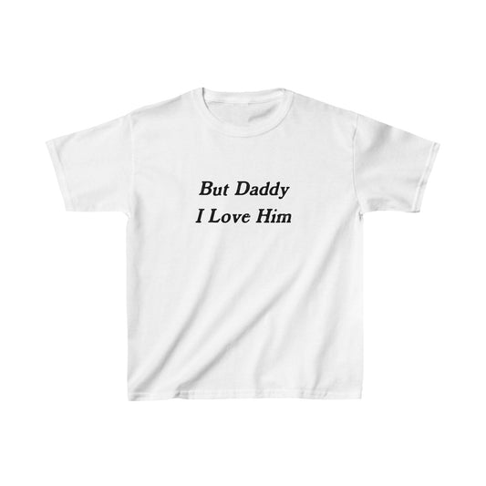 Daddy I love Him Black Font Women's Graphic Baby Tee. Y2K aesthetic graphic t shirt. Fitted Retro Graphic TTPD Top for women