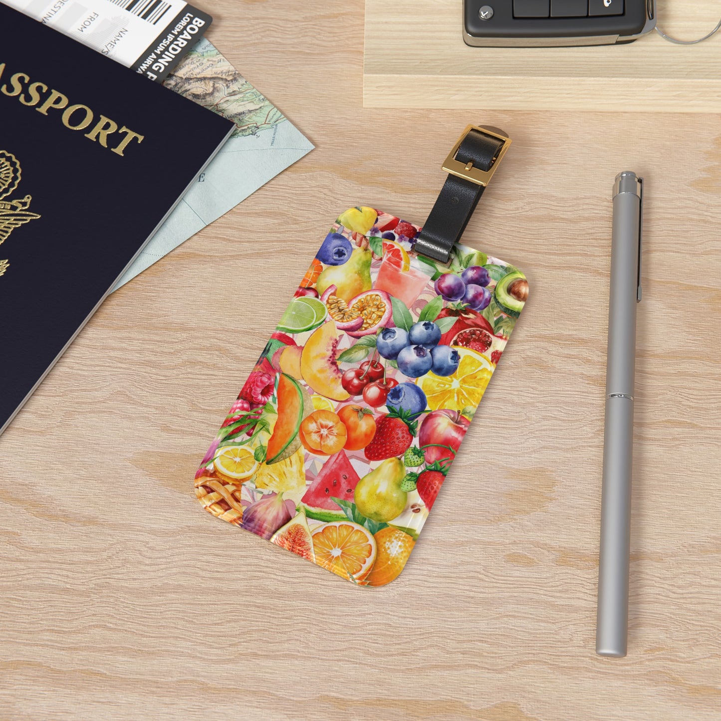 Vibrant Fruit Collage Luggage Tag