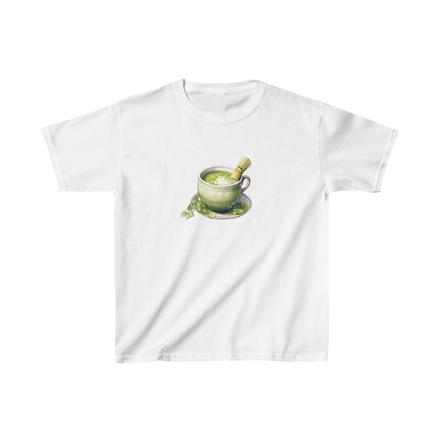 Matcha Green Bowl Graphic Baby Tee. Matcha Retro Graphic T Shirt.