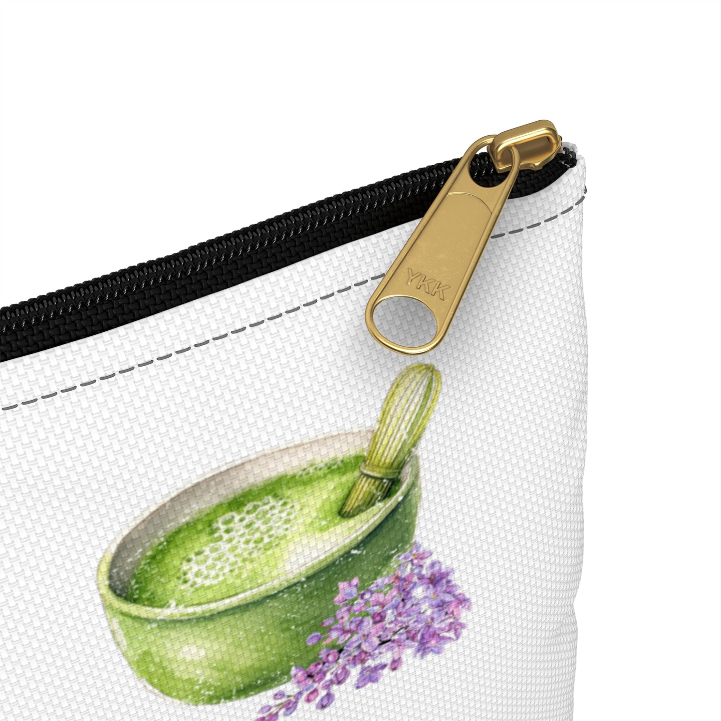 Matcha Green Tea Travel Pouch. Zipper pouch for travel and storage