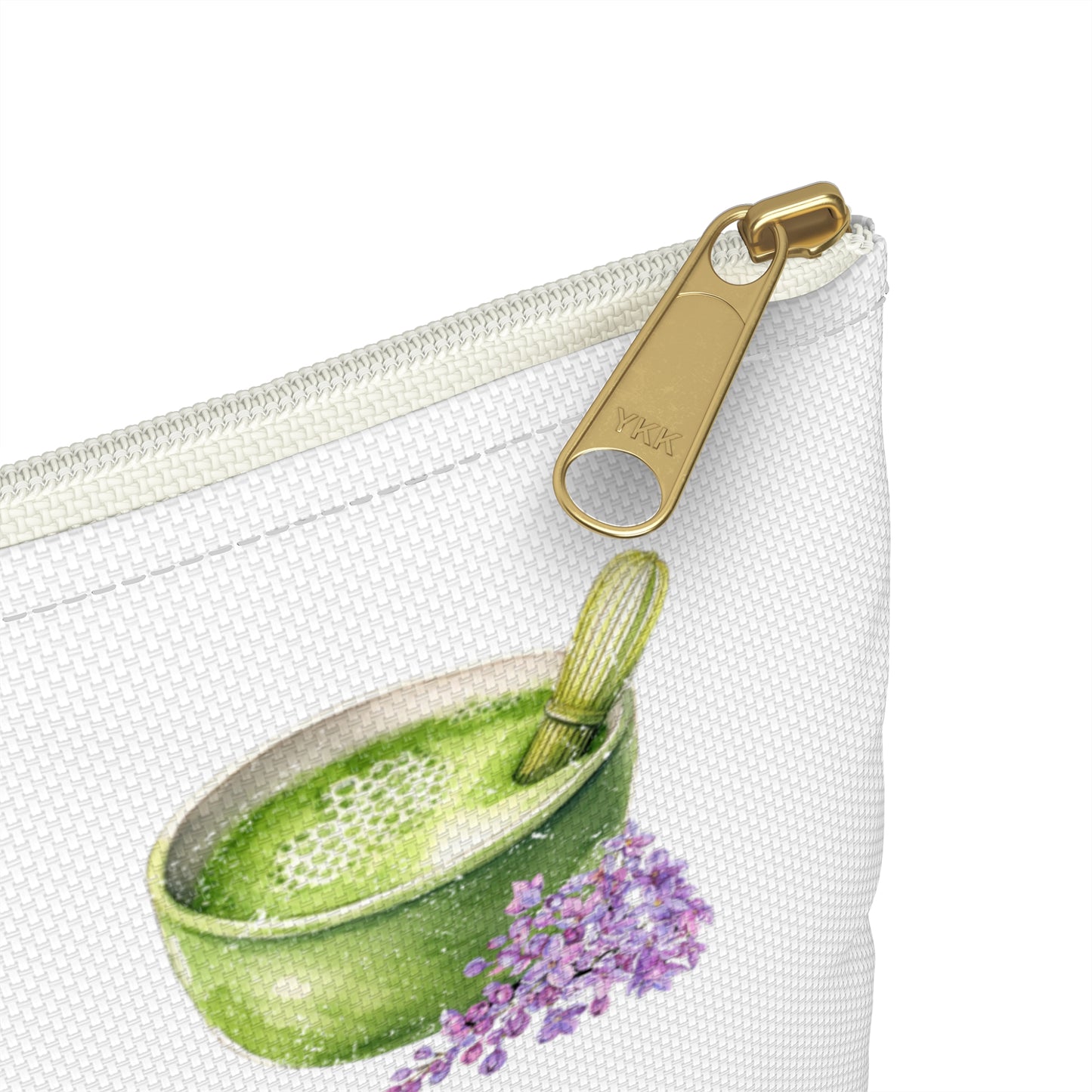 Matcha Green Tea Travel Pouch. Zipper pouch for travel and storage