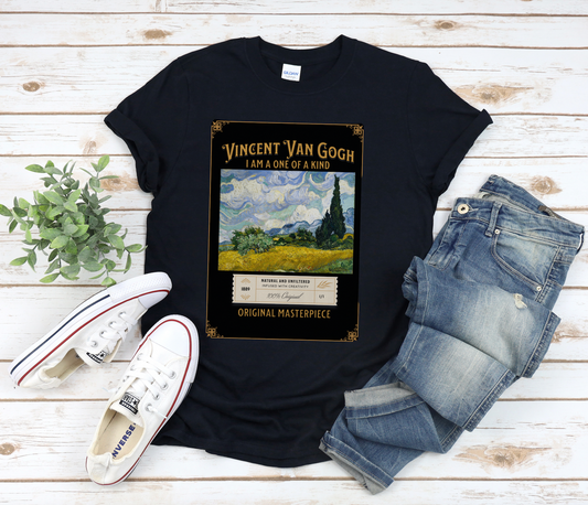 Vincent Van Gogh Vintage T Shirt | Wheat Field with Cypresses