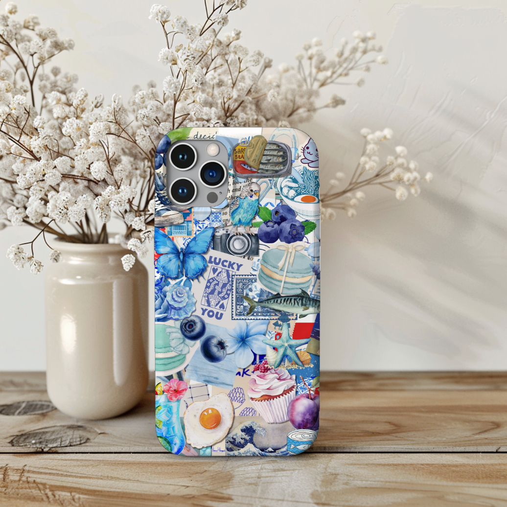 Collage Blue iPhone Case