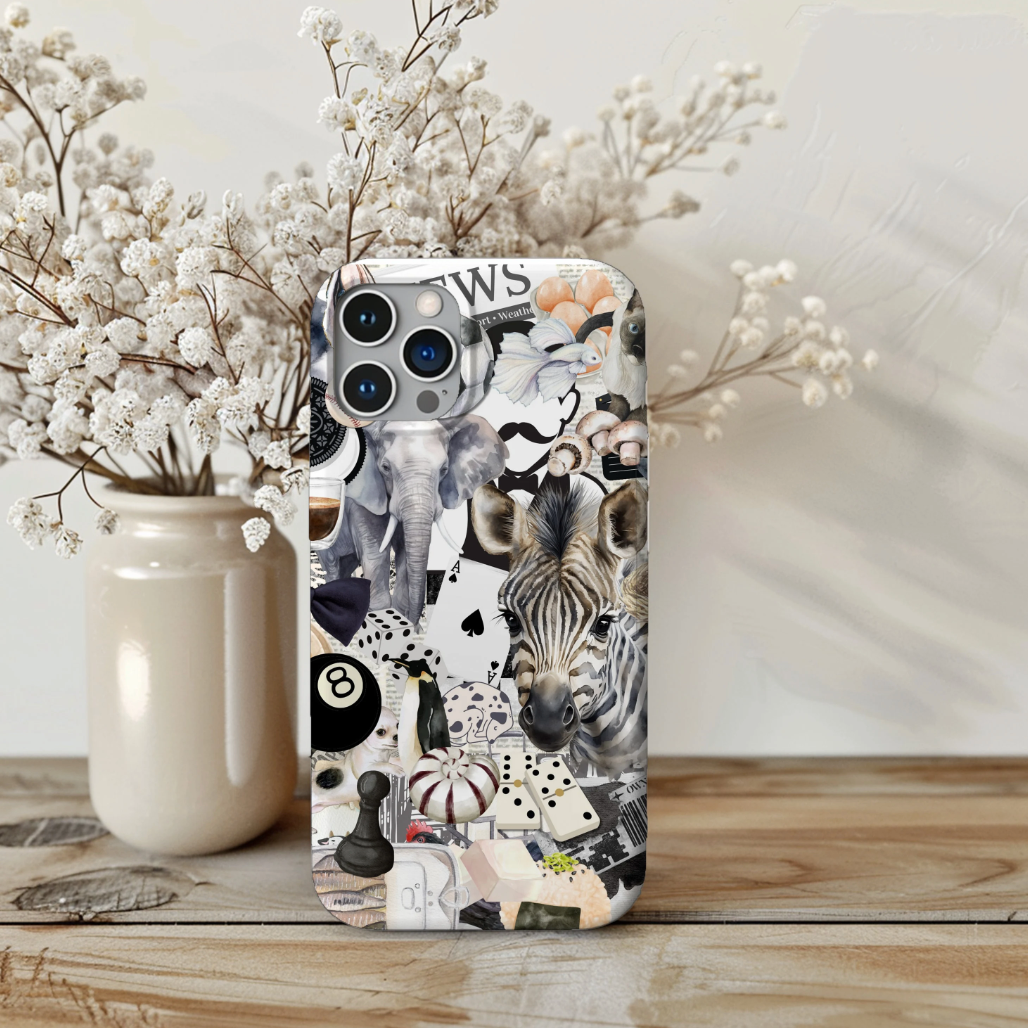 Black and White Collage Phone Case