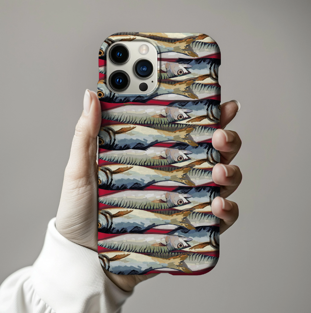 Retro Sardines Food Art Slim Phone Case