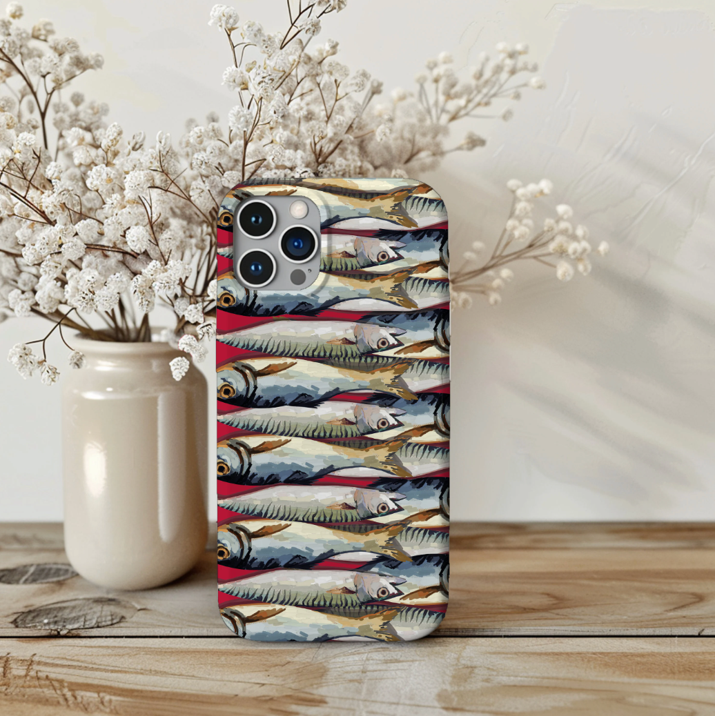 Retro Sardines Food Art Slim Phone Case