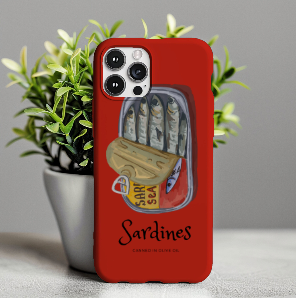 Retro Watercolor Sardines Phone Case