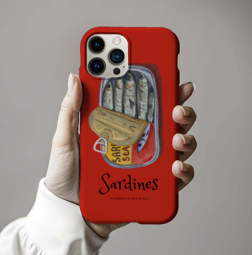 Retro Watercolor Sardines Phone Case