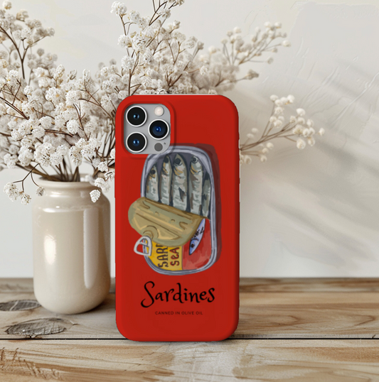 Retro Watercolor Sardines Phone Case