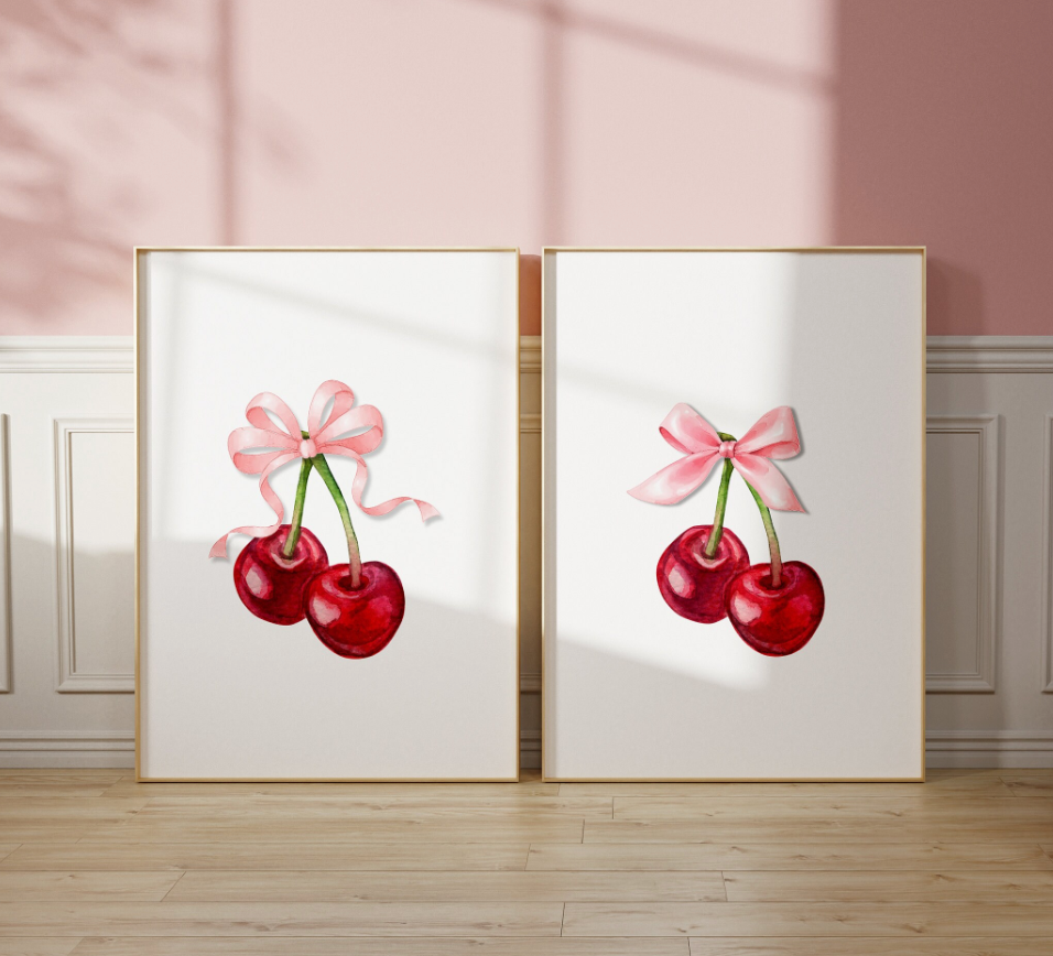 Cherry Wall Art | Feminine Poster Printed on Premium Paper