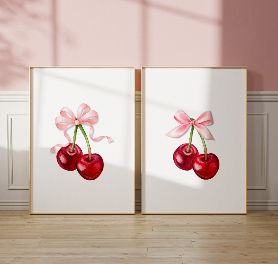 Feminine Cherry Wall Art | Poster Printed on Premium Paper