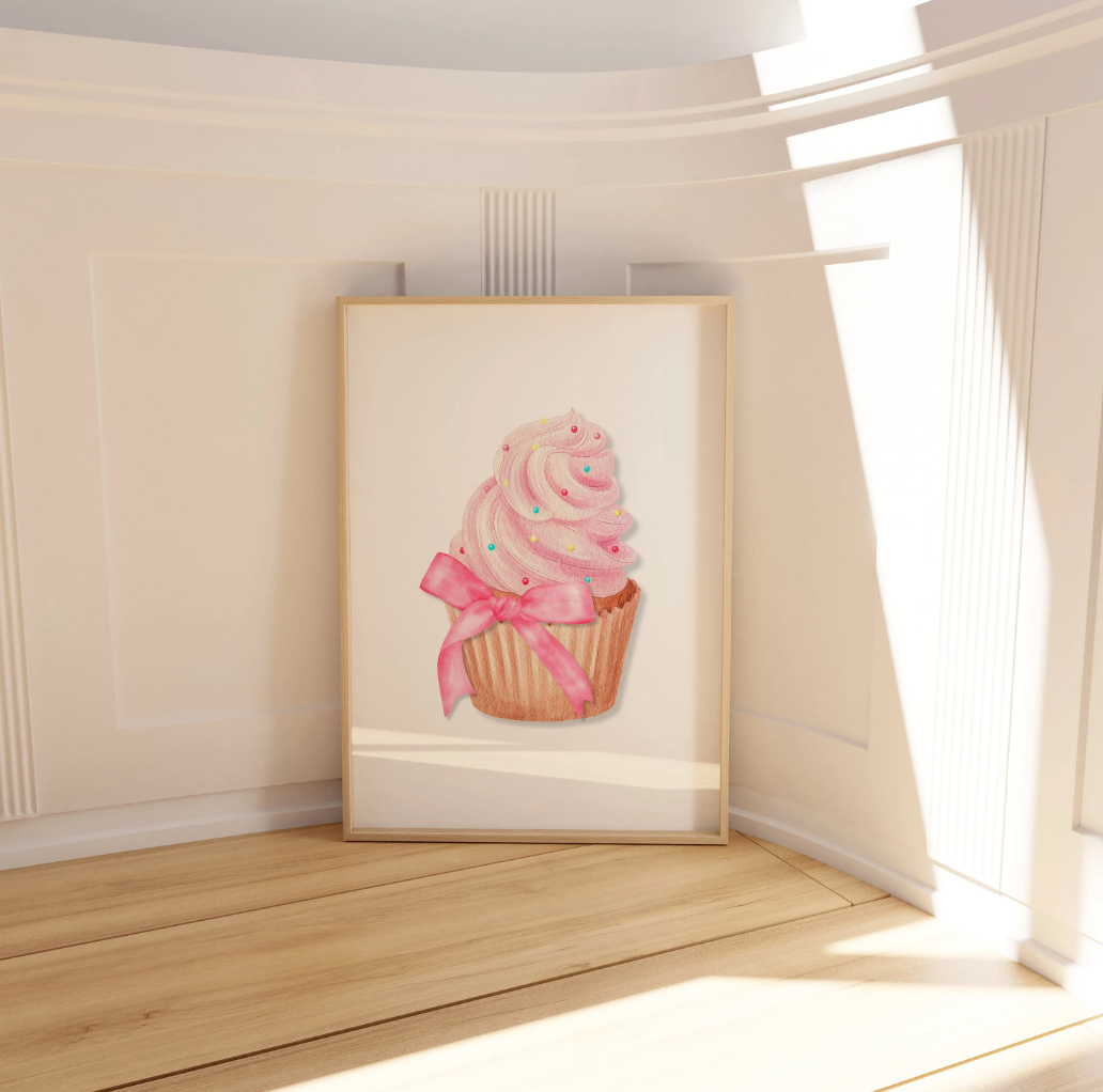 Cupcake 2 Wall Art | Feminine Poster Printed on Premium Paper