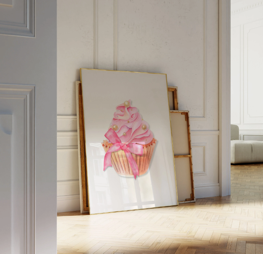 Cupcake 4 Wall Art | Feminine Poster Printed on Premium Paper