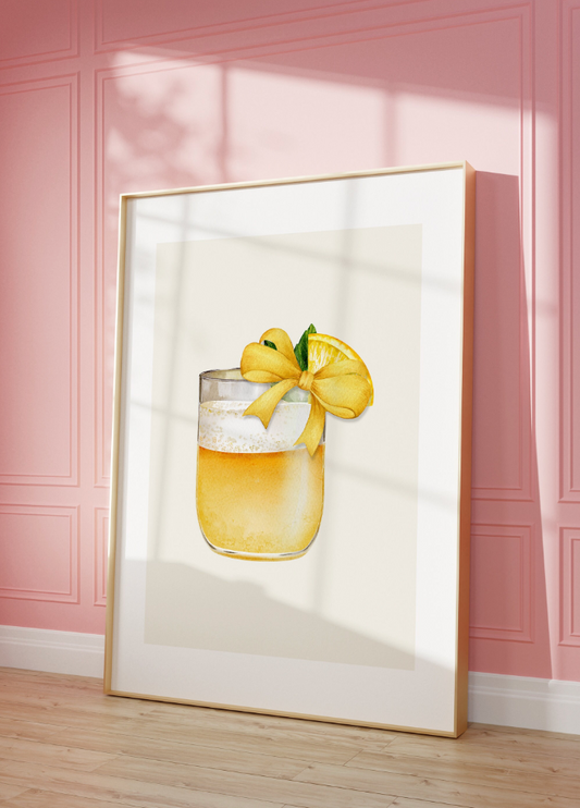 Gin Fizz Cocktail Wall Art Poster Print