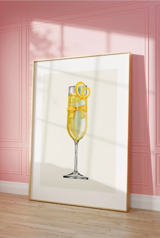 Champagne Twist Cocktail Wall Art Poster Print