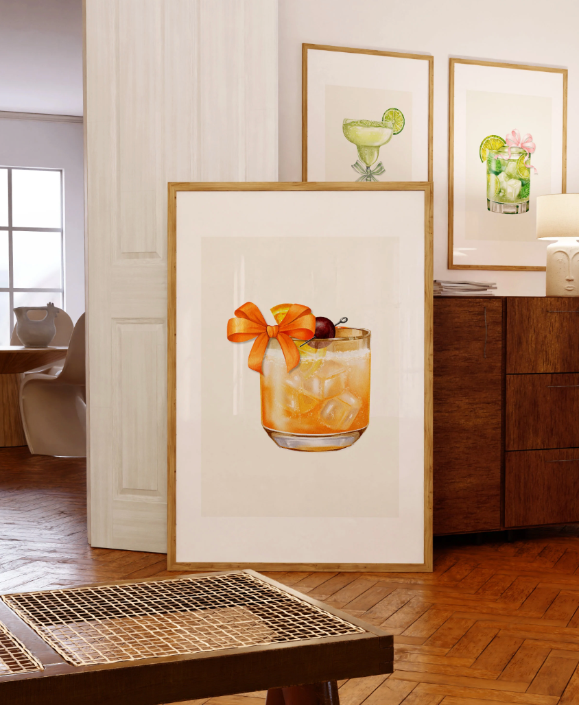 Whiskey Sour Cocktail Wall Art Poster Print