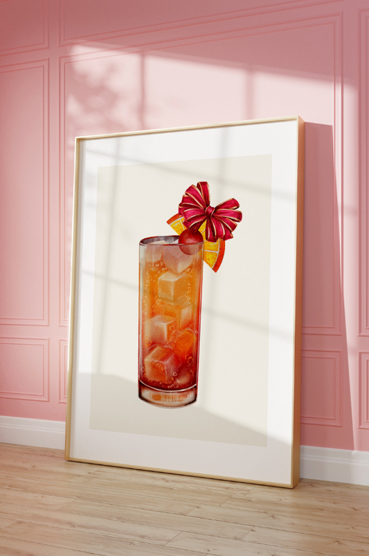 Tequila Sunrise Cocktail Wall Art Poster Print