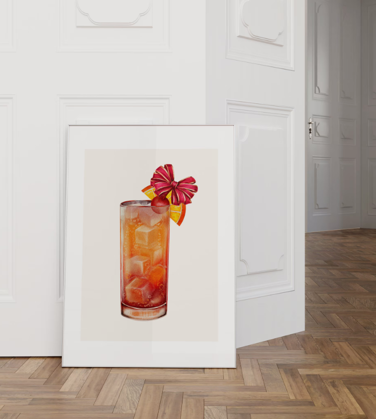 Tequila Sunrise Cocktail Wall Art Poster Print