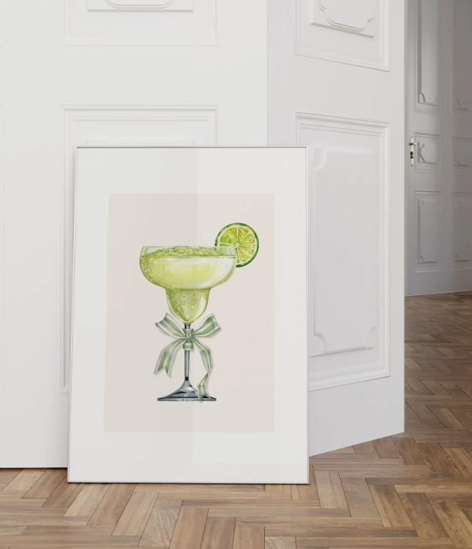 Margarita Cocktail with Bow Wall Poster Print