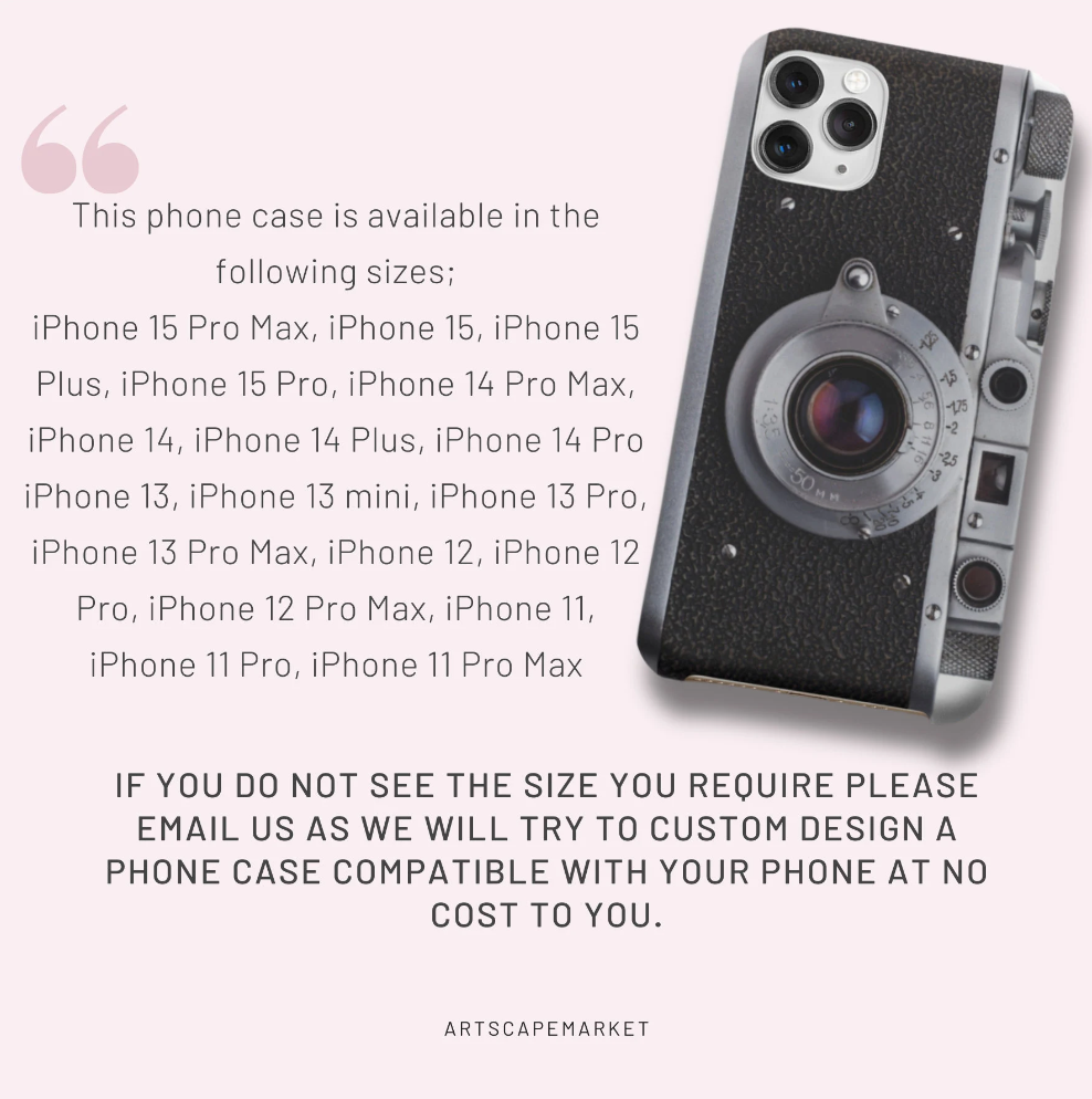 Vintage Camera Phone Case for iPhone 14, iPhone 13, iPhone 12, iPhone 11