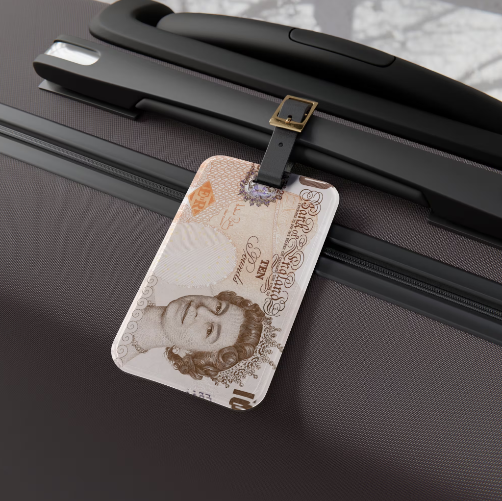 Currency UK Pounds London Luggage Tag