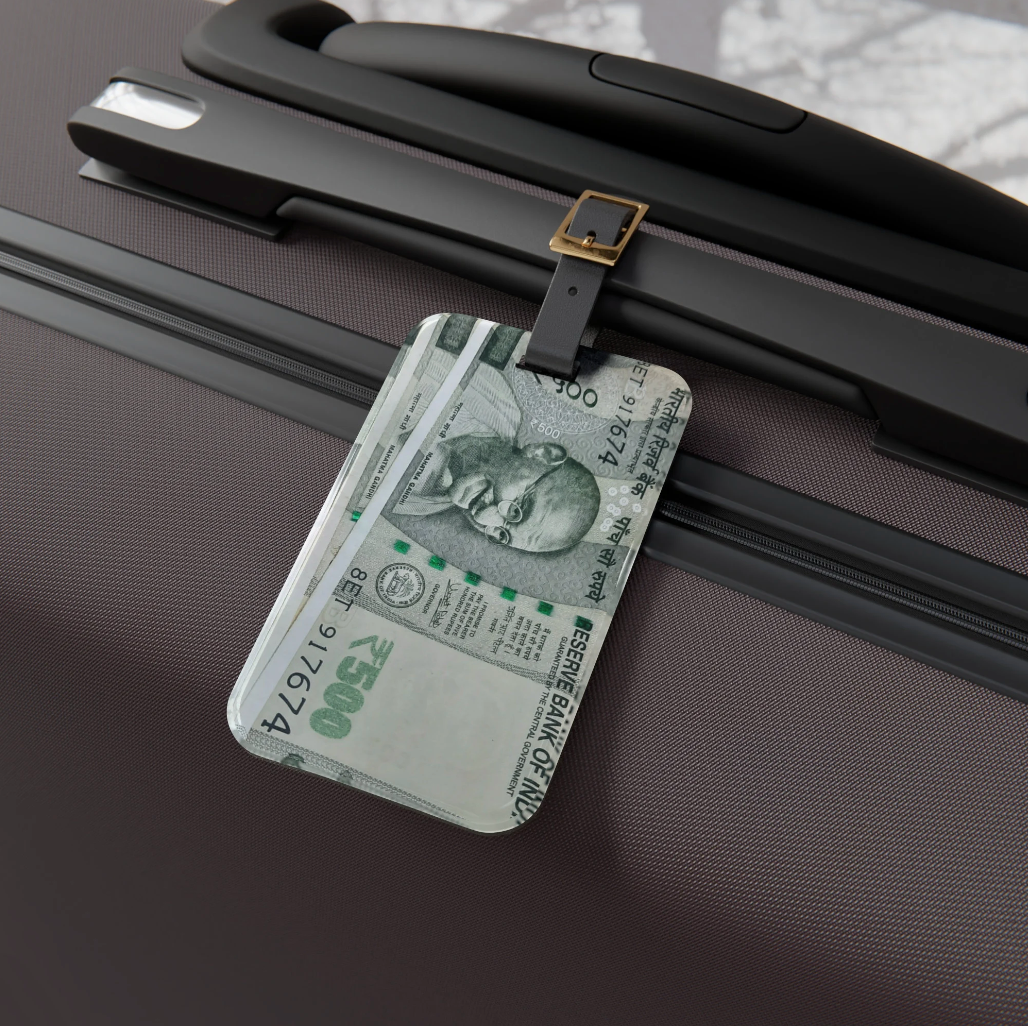 Currency Rupees India Luggage Tag