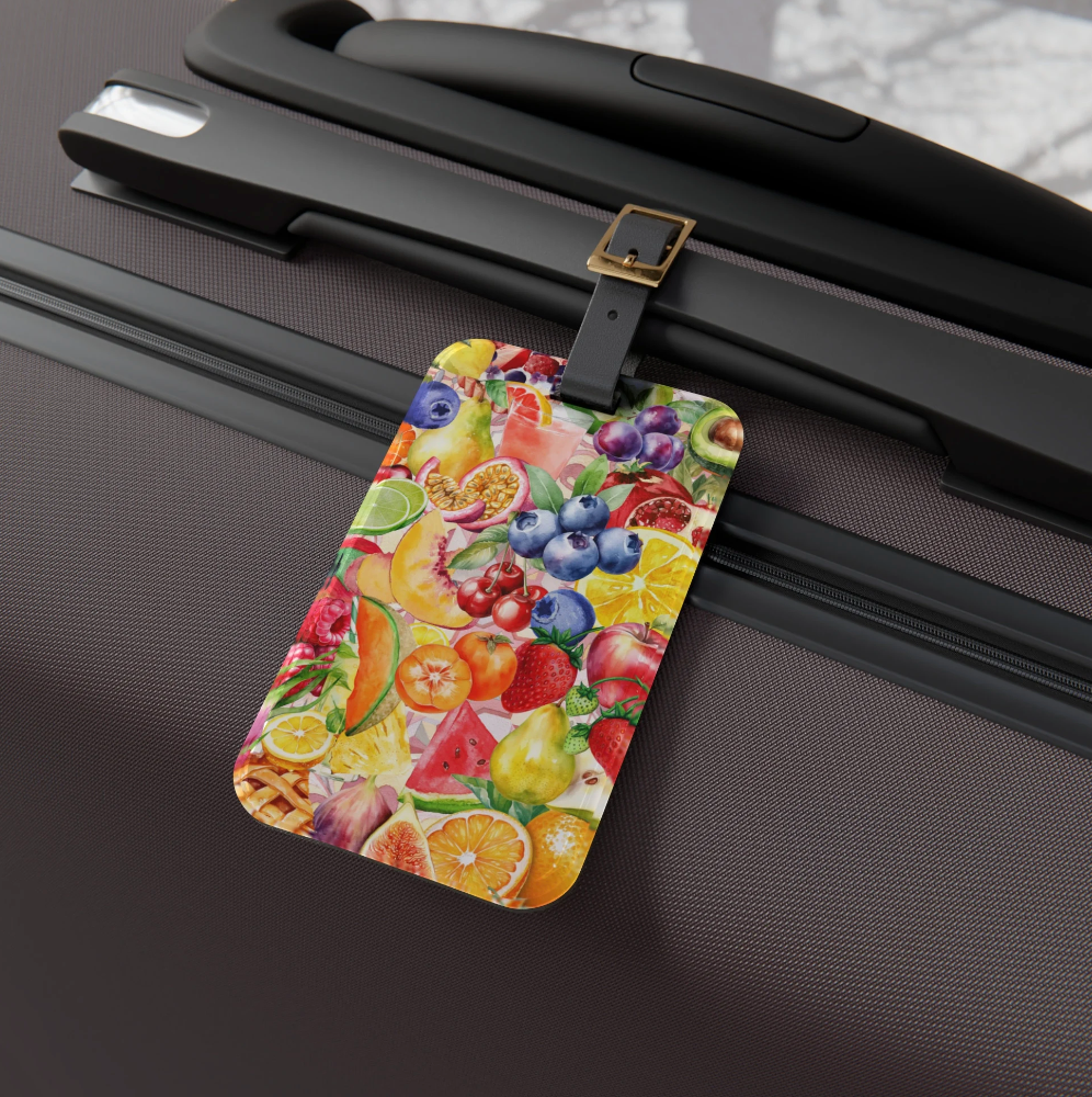 Vibrant Fruit Collage Luggage Tag