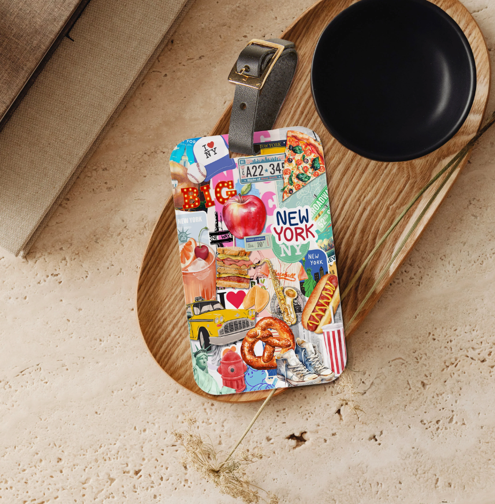 New York City Collage Art Luggage Tag