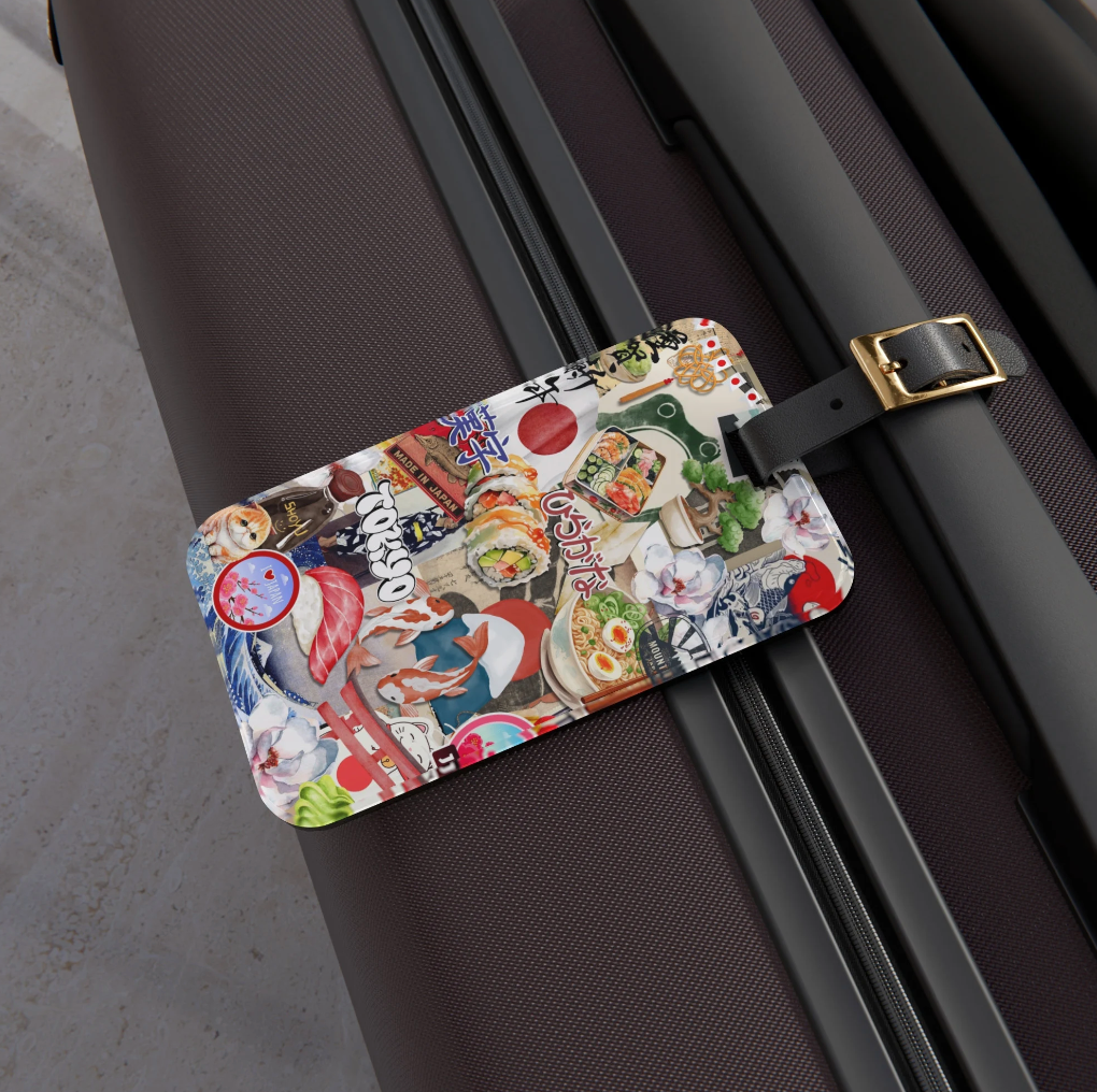 Japan Collage Art Luggage Tag