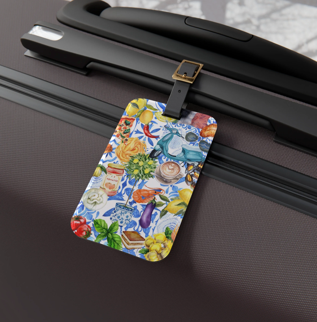 Amalfi Coast Italy Collage Art Luggage Tag