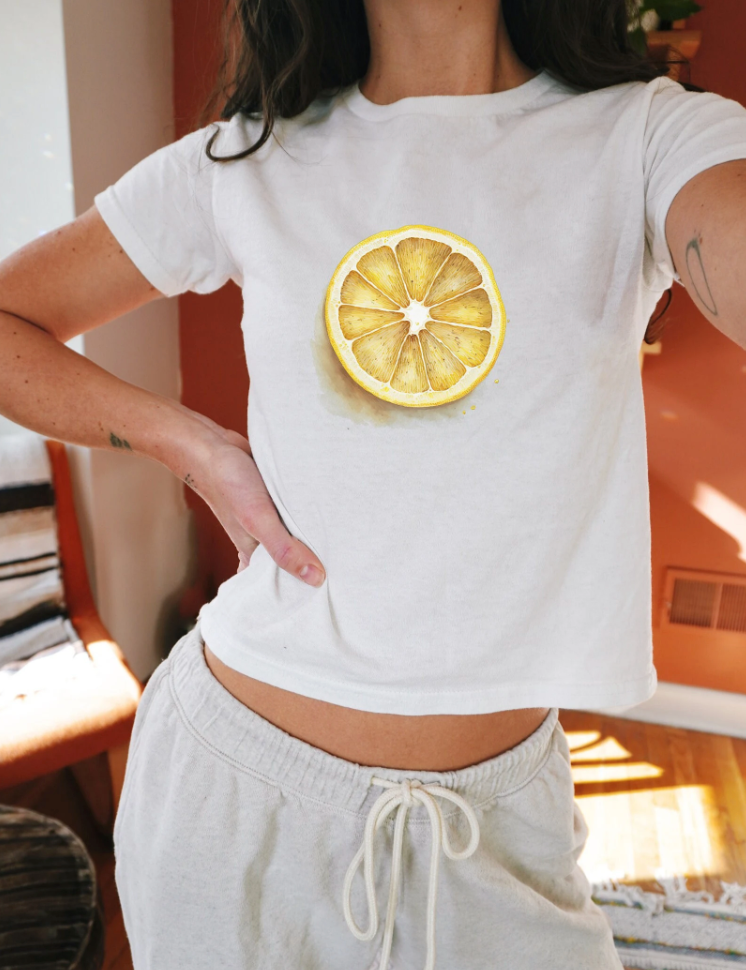 Graphic Baby Tee Lemon Slice