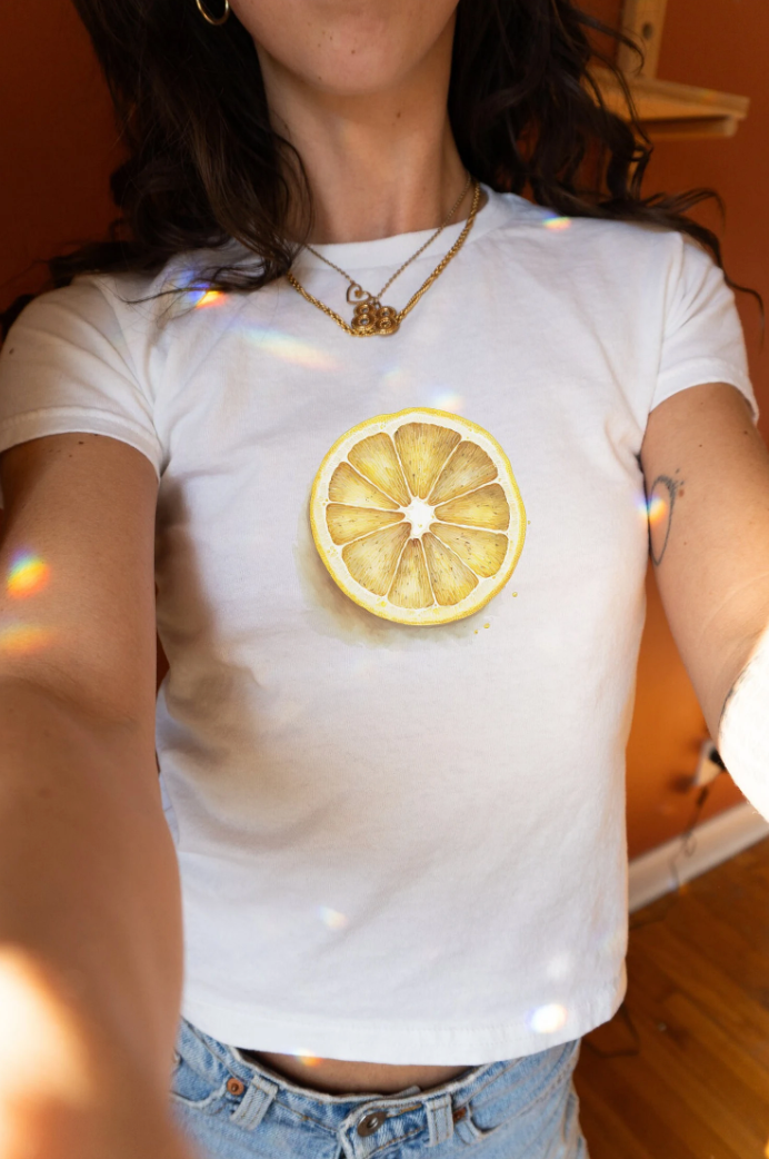 Graphic Baby Tee Lemon Slice