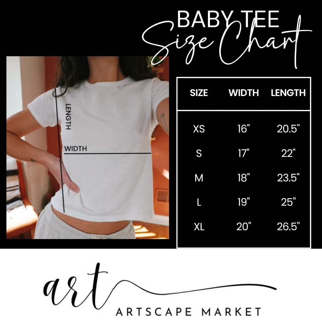 Women's Graphic Baby Tee Retro Starfruit Shirt.