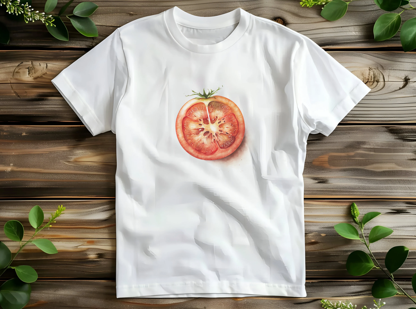 Women's Graphic Baby Tee Retro Tomato Shirt.