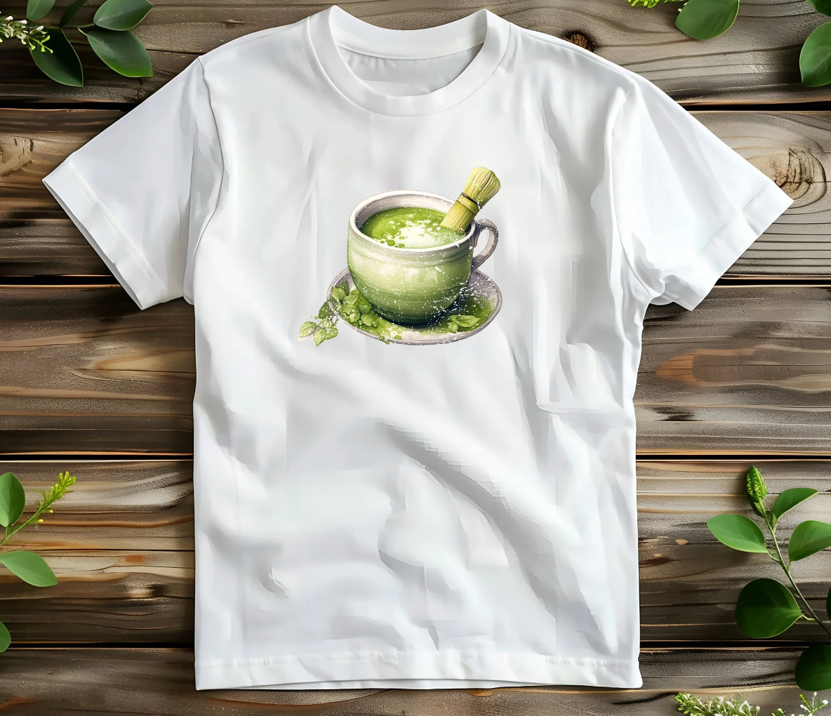 Matcha Green Bowl Graphic Baby Tee. Matcha Retro Graphic T Shirt.