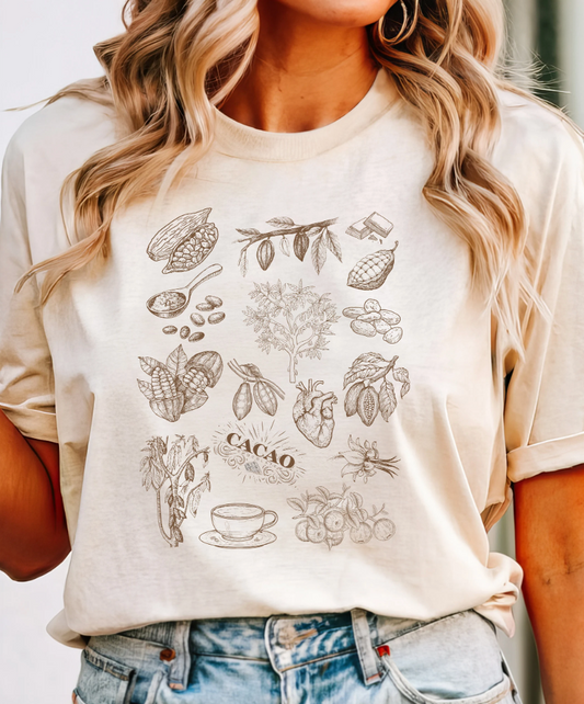 Cacao Summer T Shirt. Cacao Retro Graphic Shirt