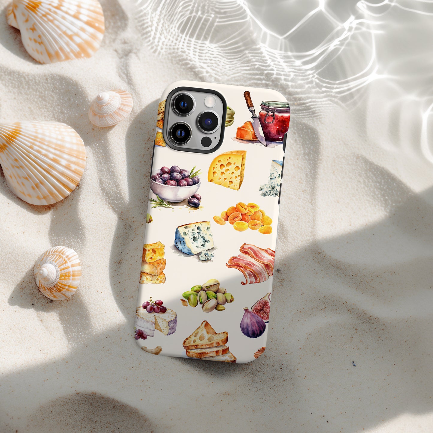 beach view of Charcuterie Collage Phone Case by Artscape Market